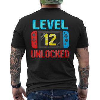 Level 12 Unlocked Birthday Video Gamer 12Th Birthday Party Men's T-shirt Back Print - Thegiftio UK