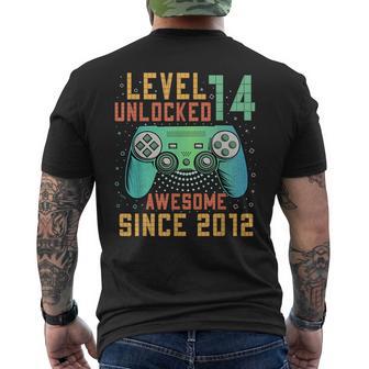 Level 14 Unlocked Awesome Since 2012 14Th Birthday Boy Men's T-shirt Back Print - Thegiftio UK