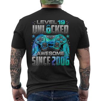 Level 19 Unlocked Awesome Since 2006 19Th Birthday Gaming Men's T-shirt Back Print - Monsterry
