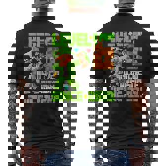 Level 6 Unlocked Awesome Since 2020 6Th Birthday Game Boys Men's T-shirt Back Print - Monsterry