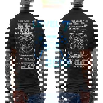 Level 7 Unlocked Video Game Party 7Th Birthday Gamer Boys Men's T-shirt Back Print | Seseable UK