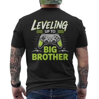 Leveling Up To Big Brother 2026 Gamer Brother Birthday Men's T-shirt Back Print - Thegiftio UK