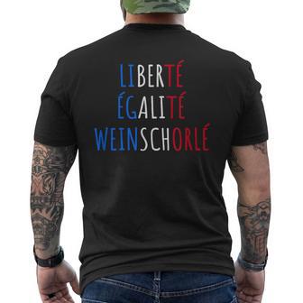 Liberte Egalite Weinschorle Geschenkpruch Frankreich T-Shirt mit Rückendruck - Geschenkecke