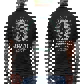 Liberty Hill Texas Bigfoot Night Walk Retro Moon Men's Back Print T-Shirt | Mazezy