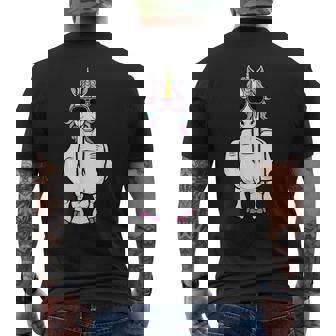 Licorne Doigt D'honneur Drôle Magique Offensif Animal Grossier T-shirt imprimé au dos - Cadeauxyz