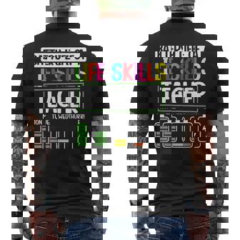 Life Skills Teacher SPED Battery Life Skills Teacher Men's Back Print T-Shirt | Mazezy