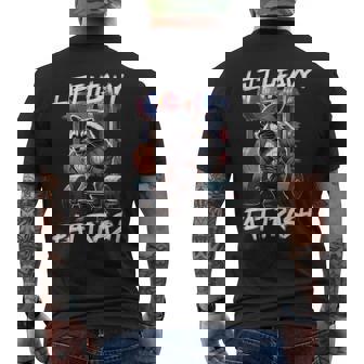 Lift Heavy Eat Trash Weightlifting Bodybuilding Gym Raccoon Men's T-shirt Back Print | Mazezy