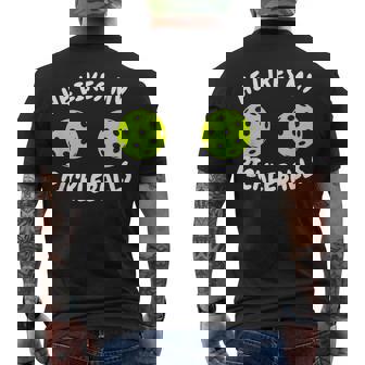 He Likes My Pickleballs Couple Pickleball Matching Men's T-shirt Back Print | Mazezy