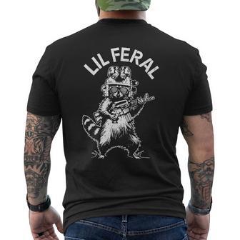 Lil Feral Tactical Raccoon Military Law Enforcement Men's T-shirt Back Print | Mazezy