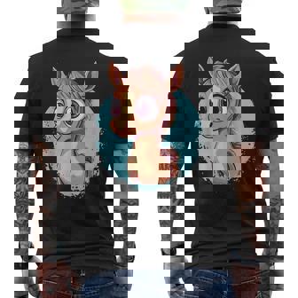 Lindo Caballo De Dibujos Animados Ilustr Camiseta Hombre Estampado Espalda - Regaloses