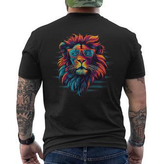 Lion In Shades Men's S-6Xl Graphic Men's T-shirt Back Print - Thegiftio UK