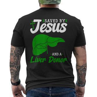 Liver Donor Saved By Jesus Liver Transplant Organ Donor Men's T-shirt Back Print - Thegiftio UK