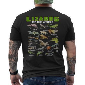 Lizards Of The World Reptile Herpetology Lizard Men's T-shirt Back Print - Thegiftio UK