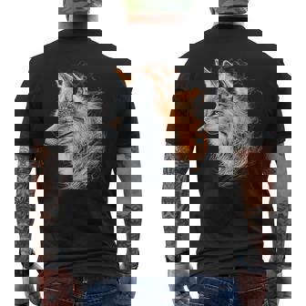 Lobo Impresión Abstracto Animal Amante Motivo Retrato Gráfico Lob Camiseta Hombre Estampado Espalda - Regaloses
