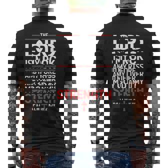 Lord Is My Rock Gospel Christian Pray Faith Bible Verse Men's Back Print T-Shirt | Mazezy