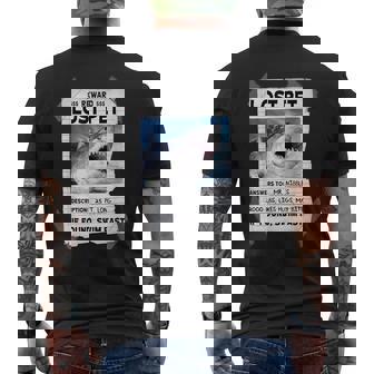 Lost Pet Shark Reward Poster Graphic Men's T-shirt Back Print - Thegiftio