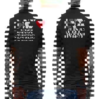 I Love My Autistic Boyfriend Birthday Anniversary Men's T-shirt Back Print - Thegiftio