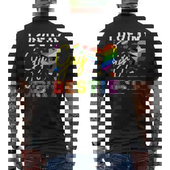 I Love My Gay Bestie Lgbt Pride Best Friend Men's T-shirt Back Print - Thegiftio