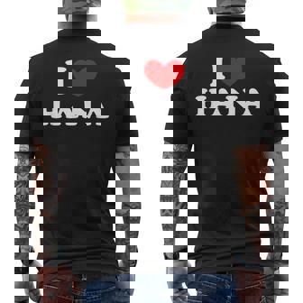 I Love Hana 私は愛する Hana メンズTシャツ バックプリント - Kawaiitshirt