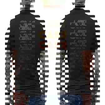 Love Heart Cake Grunge Vintage Style Black Cake Men's T-shirt Back Print - Thegiftio