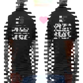 I Love Heart Polka Music Lover Men's T-shirt Back Print - Thegiftio