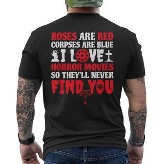 I Love Horror Movies So They'll Never Find You Horror Movie Men's T-shirt Back Print - Thegiftio UK
