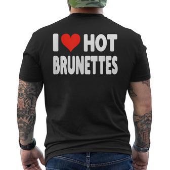 I Love Hot Brunettes Corazón Lindo Divertido Humor Adulto Camiseta Hombre Estampado Espalda - Regaloses