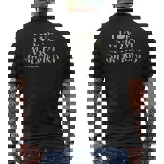 I Love My Hot Girlfriend Heart Gf On Back Men's T-shirt Back Print | Seseable CA