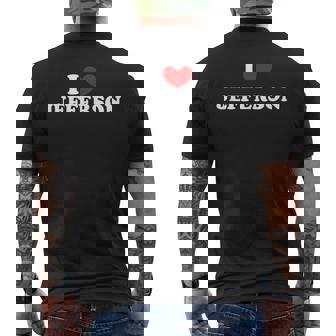 I Love Jefferson 私は愛する Jefferson メンズTシャツ バックプリント - Kawaiitshirt