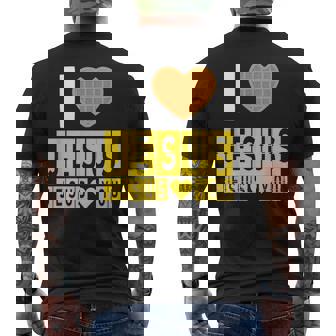 I Love Jesus Waffle Heart Jesus Loves You Breakfast Men's T-shirt Back Print | Mazezy