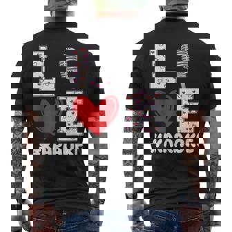 Love Karaoke Valentine's Day Apparel Karaoke Sing-Along Men's Back Print T-Shirt | Mazezy