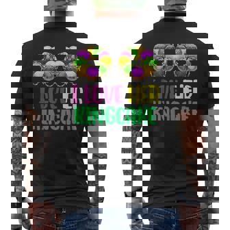 I Love Her Kingcake Mardi Gras Matching Couple Boyfriend Men's T-shirt Back Print - Thegiftio