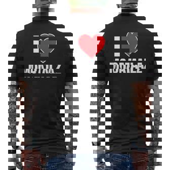 I Love Moratalaz Ciudad En España Con Corazón De Amor Rojo Camiseta Hombre Estampado Espalda - Regaloses