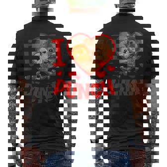 I Love Punch Cute Baby Monkey Punch Men's T-shirt Back Print | Mazezy