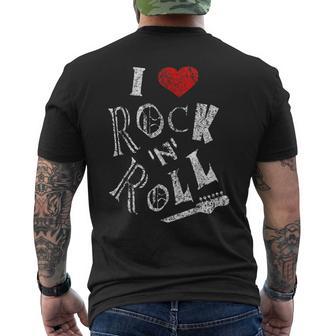 Love Rock N Roll Musik Gitarre Liebe Herzintage Rockn Roll T-Shirt mit Rückendruck - Geschenkecke