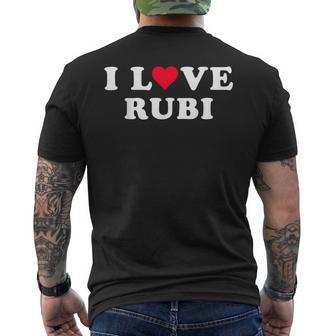 I Love Rubi Nombre De Rubi A Juego Para Novia Y Novio Camiseta Hombre Estampado Espalda - Regaloses