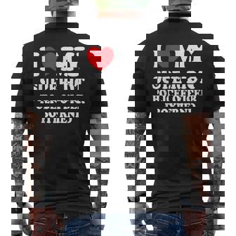 I Love My Super Hot Police Officer Boyfriend Fun Girlfriend Men's T-shirt Back Print - Thegiftio