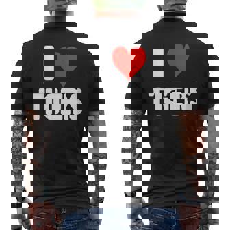 I Love Tigers – Cœur Mignon Drôle Zoo Animal T-shirt imprimé au dos - Cadeauxyz