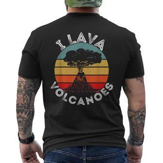 I Love Volcanoes Lava Volcano Lover Retro Volcanologist Men's T-shirt Back Print - Thegiftio UK