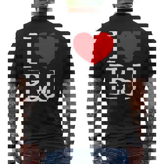 I Love ハート Bj メンズTシャツ バックプリント - Kawaiitshirt