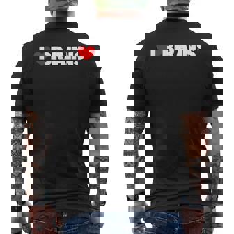 I Love ハート Brains メンズTシャツ バックプリント - Kawaiitshirt