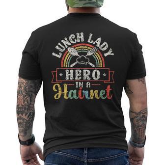 Lunch Lady Hero In A Hairnet School Ladies Cafeteria Worker Men's T-shirt Back Print - Thegiftio UK