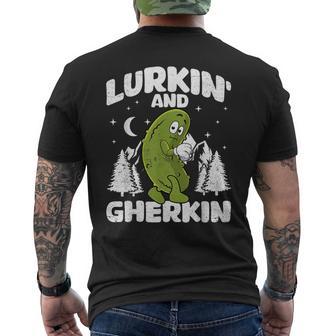Lurkin' And Gherkin Cucumber Dill Pickle Lurk Men's T-shirt Back Print - Thegiftio UK