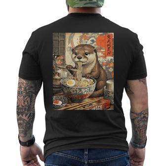 Lustiger Ramen Otter Anime Otaku Nudeln Grafik T-Shirt mit Rückendruck - Geschenkecke