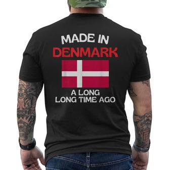 Made In Denmark A Long Time Ago Danish Birthday Men's T-shirt Back Print - Thegiftio UK