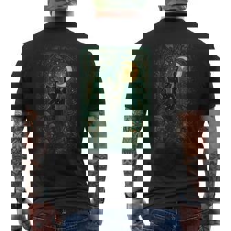Magical Black Cat Moon Forest Fantasy Cottagecore Men's T-shirt Back Print | Seseable UK