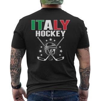 Maglia Per Tifosi Di Hockeyu Ghiaccio Italia -Upporto Dellaquadra Italiana Di Hockey T-shirt da uomo con stampa posteriore - Novitaregali