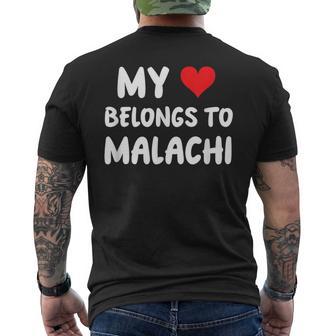 Malachi My Heart Belongs To Malachi Love Men's T-shirt Back Print - Thegiftio UK