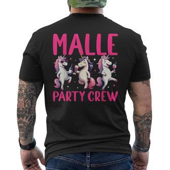 Malle Party Crew Gruppen Motiv Einhorn Party Urlaub Mallorca T-Shirt mit Rückendruck - Geschenkecke