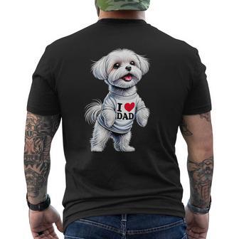 Maltese Dad I Love Dad Maltese Lover Men's T-shirt Back Print - Thegiftio UK